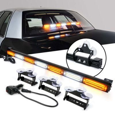 Dual Switch Control 31&quot; White Amber Dual Color Flashing Emergency/Construction Vehicle Hazard Warning Safety Flashing Light Bar