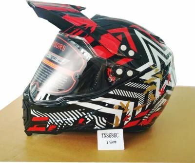 Motocross Fox Helmet with Full Face Shield Double Visor, Casco Moto