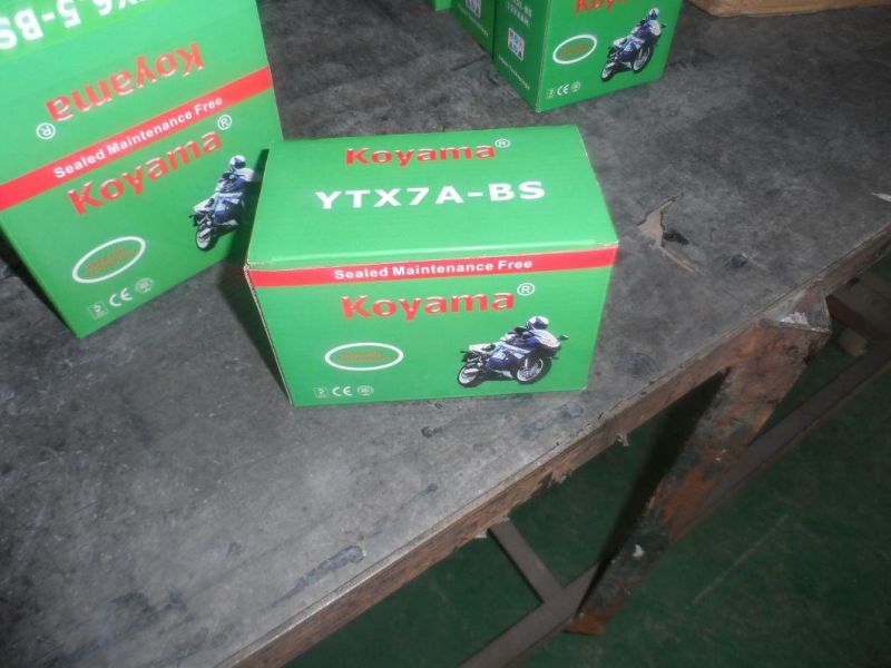 Ytx7a-BS Dry Charged Maintenance Free 12V7ah Motorcycle Battery