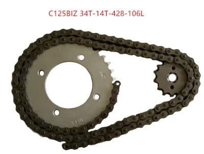 C125biz 34t-14t-428-106L Motorcycle Chain &amp; Sprockets Sets