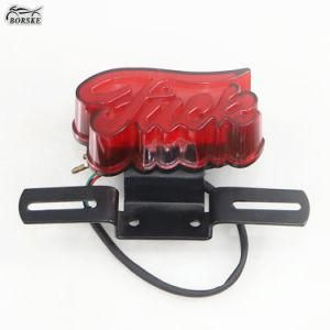 Dirt Bike LED Tail Brake Light License Plate Mount Holder Bracket Red Taillights