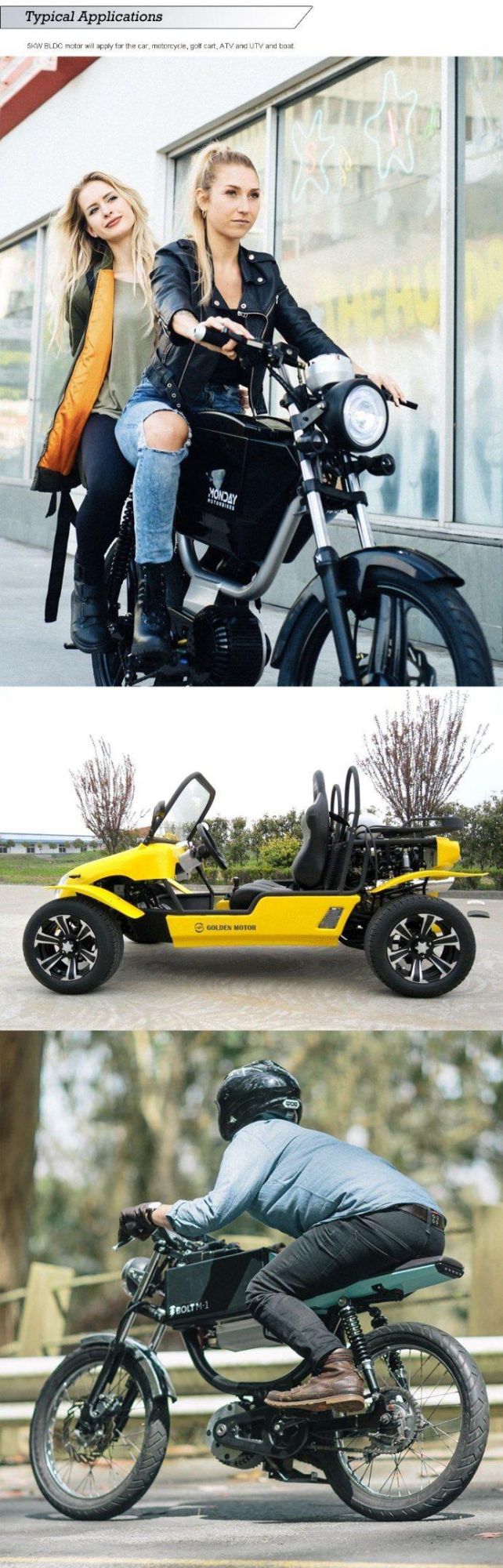 Electrc Motorcycle BLDC Motor and Drive Kit 48V/72V/5kw