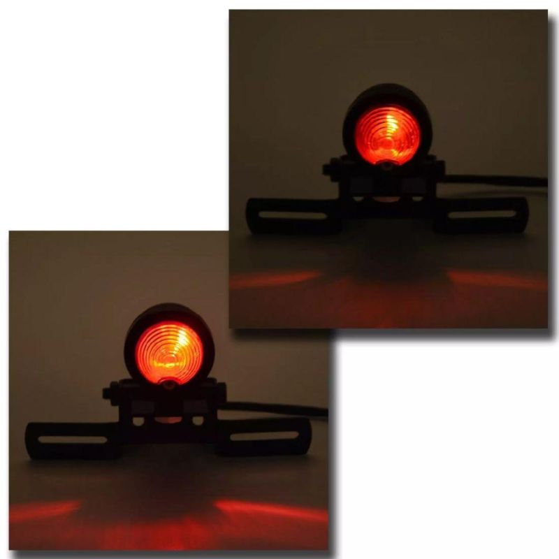 Universal Motorcycle Tail Light and License Plate Holder Turn Signals Brake Stop Lights for Cafe Racer Chopper Cruiser Bobber