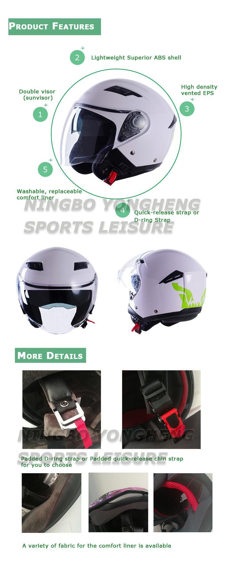 2020 New Style Single Visor Double Visor Half Face Motobike Helmet with ECE Certification