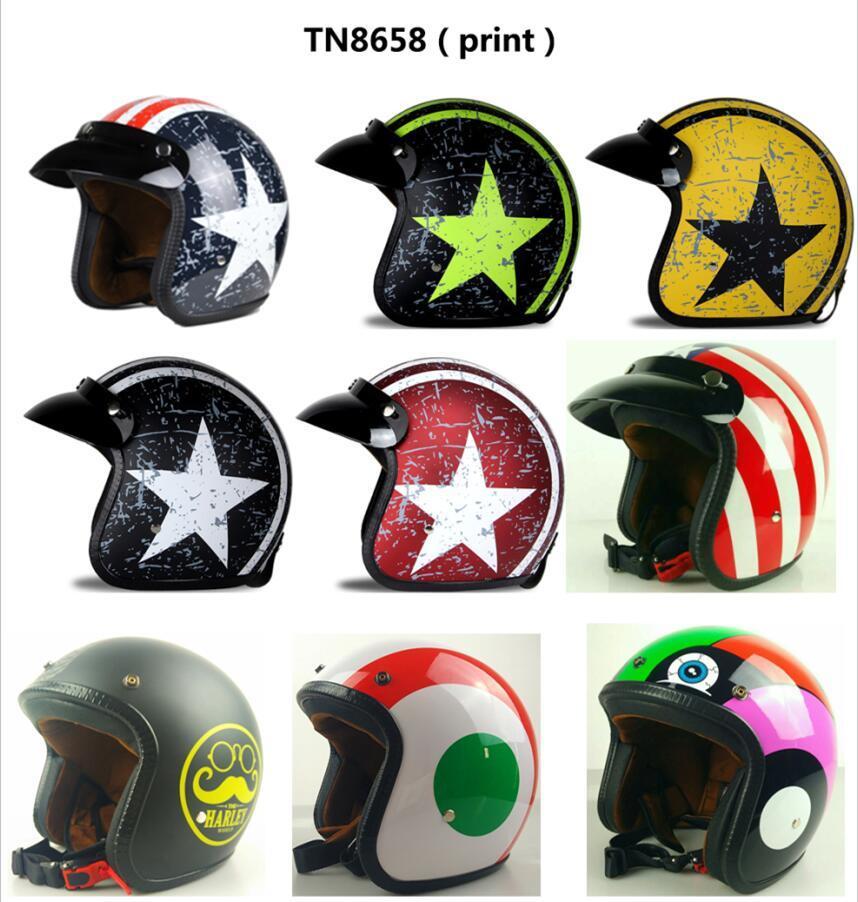 Motorcycle Motorcycle Half Open Face Leather Helmet with Goggles