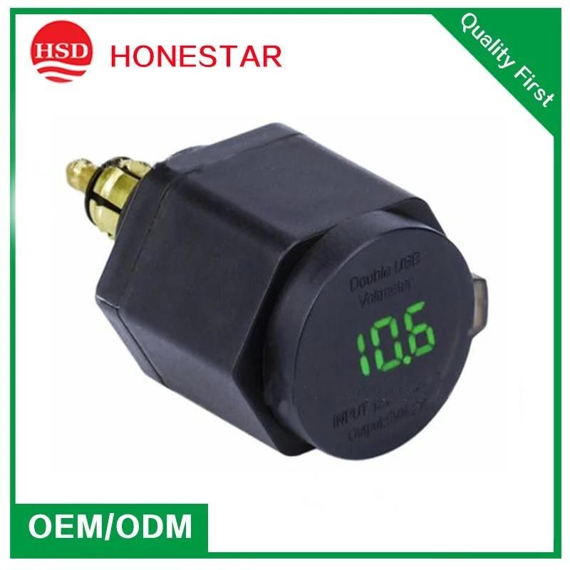 DIN Hella Powerlet Plug to Dual USB Charger Adapter Voltmeter for BMW Motorcycle 12-24V DC 5V 4.2A