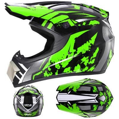 Go Kartoff-Road Helmetgreen Run [Send Three-Piece Set]Electric Motorcycle Helmet Mountain Downhill Race Full Helmet