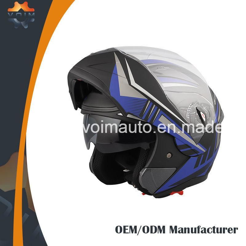 Motorcycle Flip up Helmets Safest Street Helmet with DOT Standard Double Visors