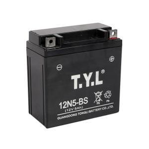 Factory 12n5-BS Black Lead Acid Mf Motorcycle Battery Gel Battery