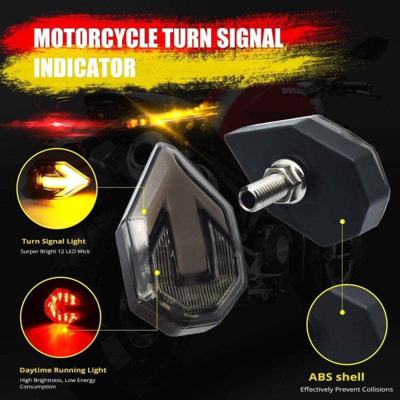 Amber White Motorcycle Turn Signals LED Lamp Tail Light Blinker Brake Stop Bulbs