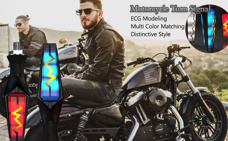 Yellow and Red Flowing Water Blinker Front Rear Turn Light 12V LED Indicator Signal Lights for Motorcycle Ol6011