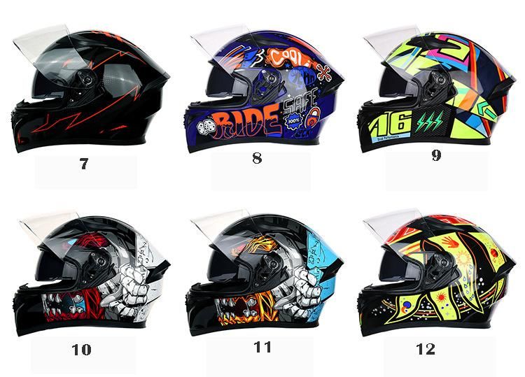 Adult Motocross Motorcycle Street Safety Dual Visor Bicycle Full Face Helmets