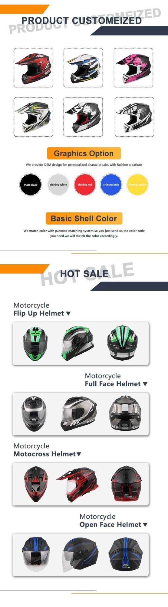 Motorcycle Helmet Motocross DOT/ECE Helmet Mx Racing Helmet Enduro Helmet